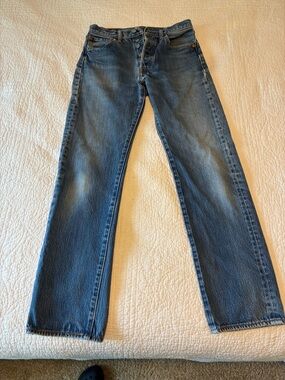 Levi’s 501 Button Fly, Straight-Leg Denim Jeans - Faded Blue
